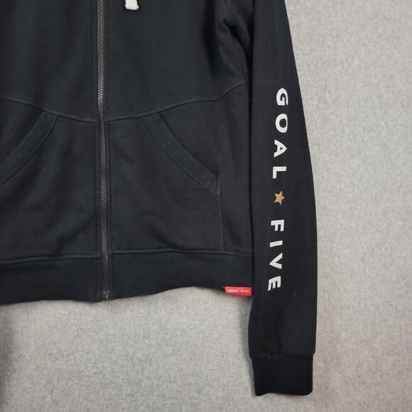 Goal Five Canada Soccer Black LS Zip Up Hoodie Sweatshirt Women's Large Pockets - Picture 5 of 13